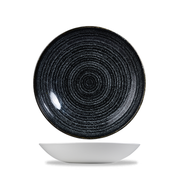 Homespun Charcoal Black Coupe Bowl 18.2cm